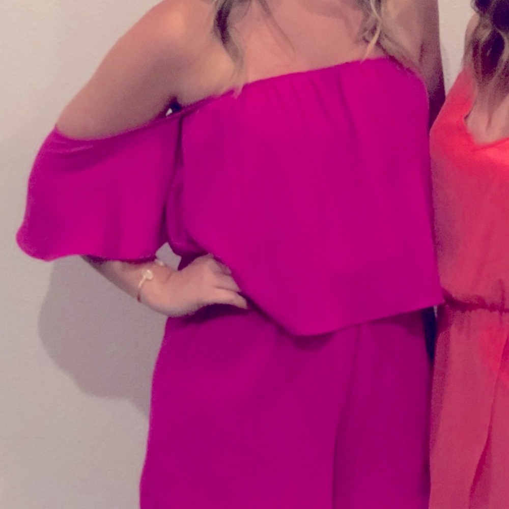 Caramela Fuschia Pink OTS Romper